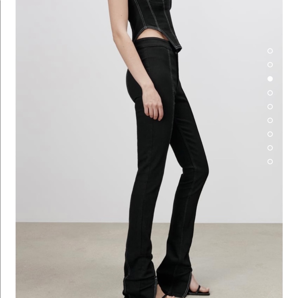 Zara split hem black denim